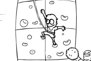 什么活动都要去尝试,虽然一直失败但他还是会坚持到胜利的那一刻,攀岩