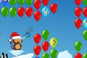 小猴子射气球2圣诞版