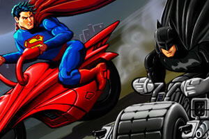 超人蝙蝠侠赛车